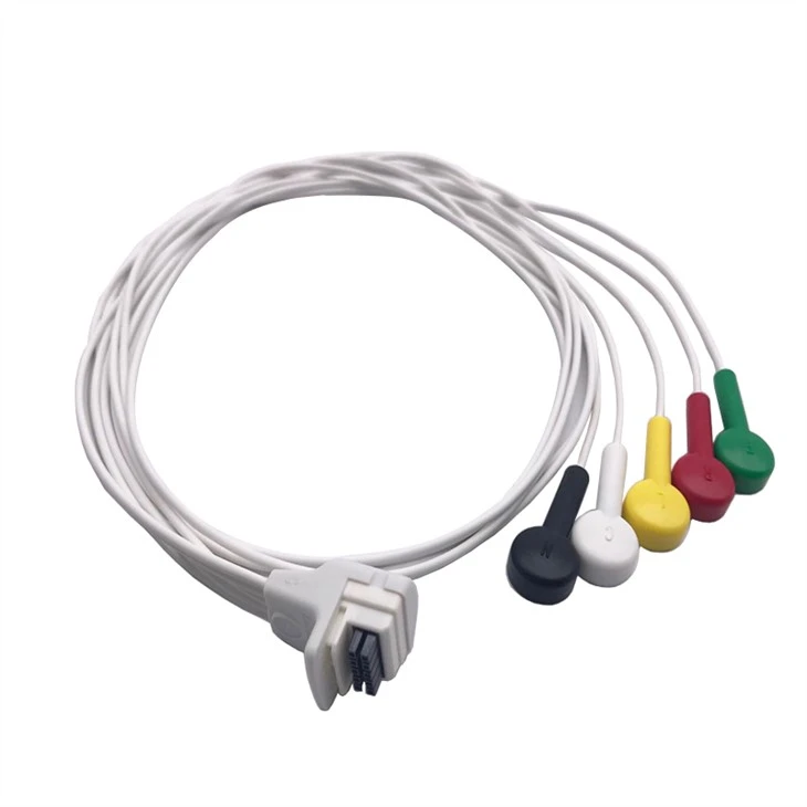 ECG Holter Cable 5-lead Snaps per Mortara