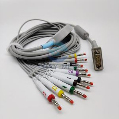 Cardiovex T600 AHA / ICE 15-Pin 10 Plom Cable EKG